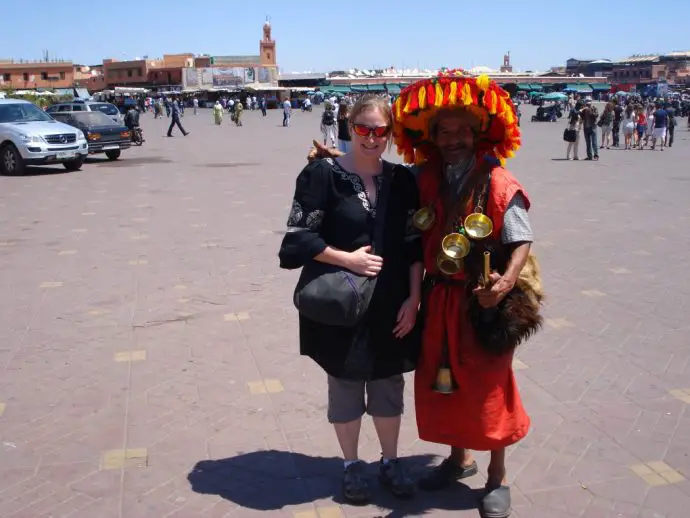 Scams in Marrakech - waterseller in Djemma el Fna