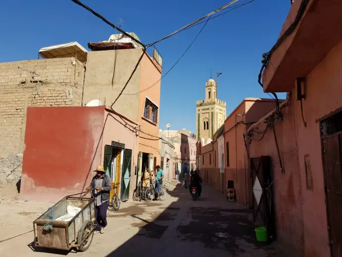 A local street near the Marrakech souks - how to navigate