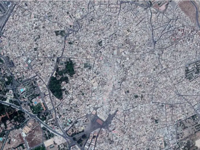 Aerial map of Marrakech souks - how to navigate