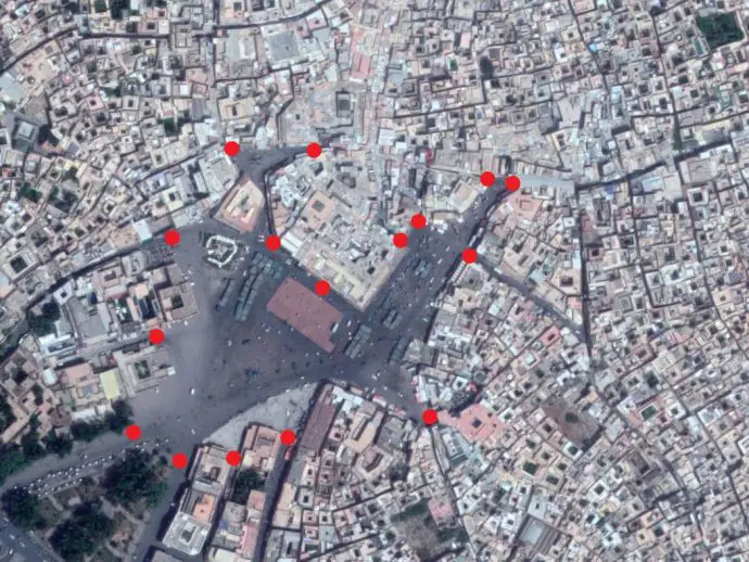 Djemaa el Fna exit points near the Marrakech souks - how to navigate