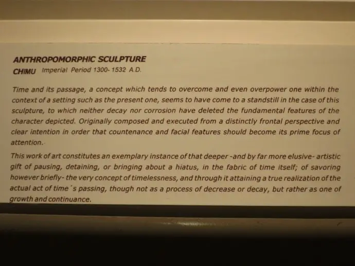 Exhibit description in Museum of Pre-Colombian Art - things to do in Cusco