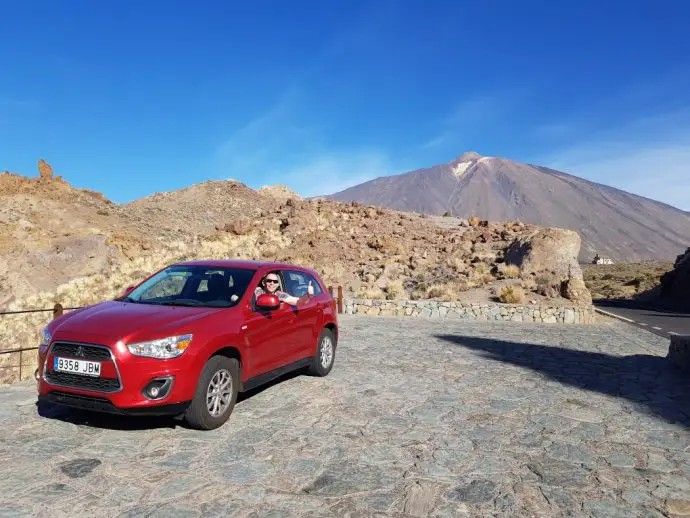 Driving in Teide National Park Tenerife