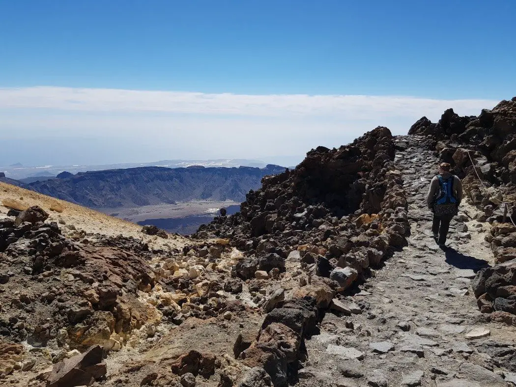 Hiking the Pico Viejo route 12 trail on Mount Teide in Tenerife