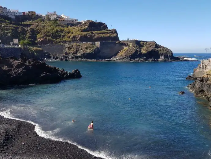 The black sand beach at Garachico in Tenerife