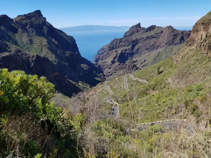 The hairpins on the road to Masca in Tenerife