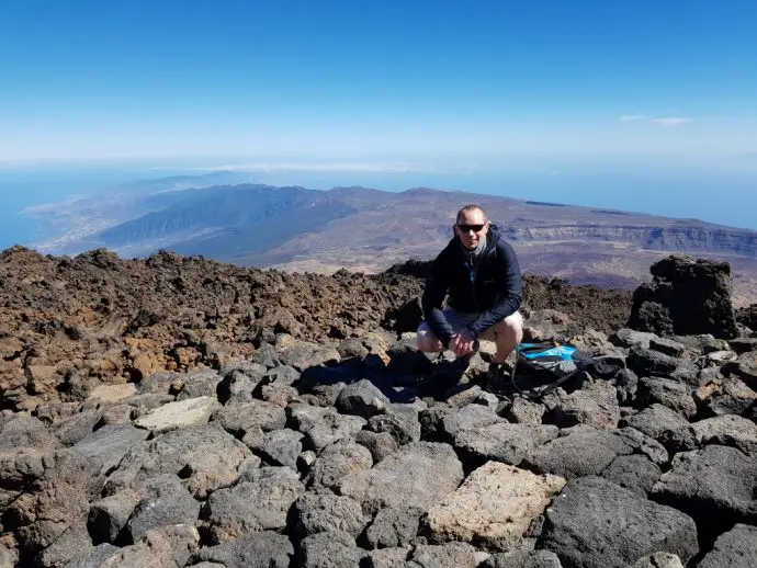 View from Mount Teide hiking trail in Tenerife