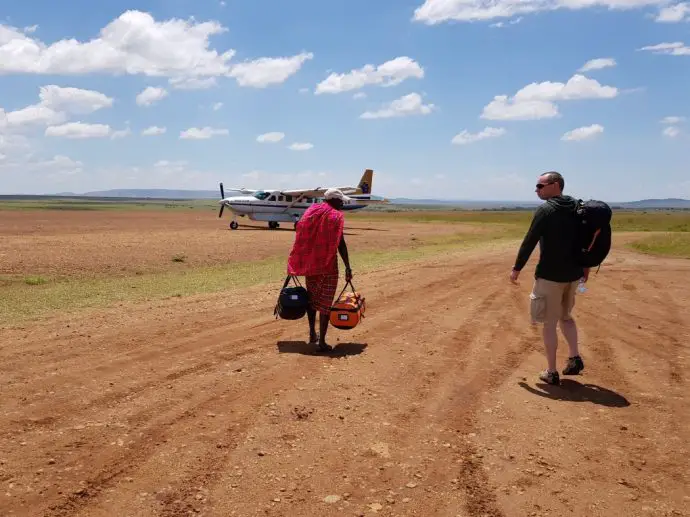 At the Masai Mara airstrip