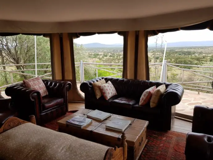 Lounge area at Ol Seki Camp in Naboisho