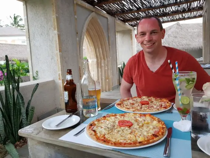 Pizza at Gede Pizzaria at Hemingways Watamu