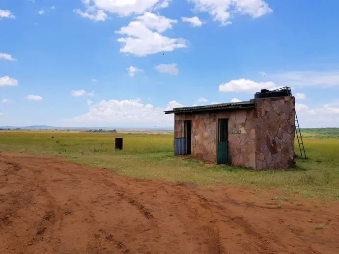 Toilets at the Masai Mara airstrip on our Kenya safari