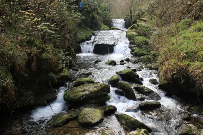 Waterfalls at Watersmeet in Exmoor