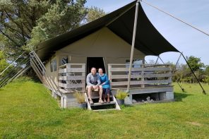 Safari style glamping tent at Wrinklers Wood - Cornwall glamping