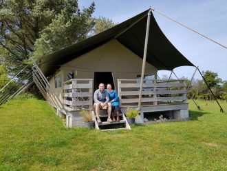 Safari style glamping tent at Wrinklers Wood - Cornwall glamping