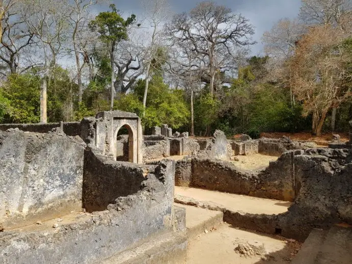 Inside the palace at Gede