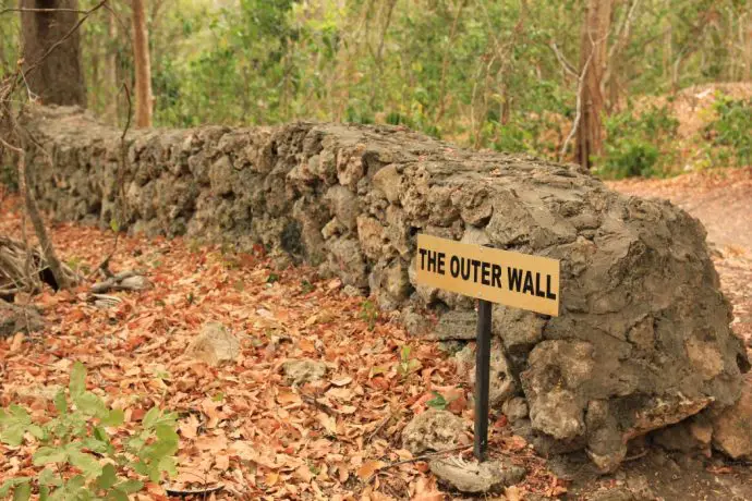 Outer wall at Gede Ruins