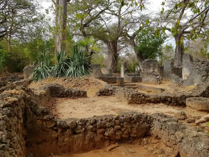 Ruined settlement at Gede