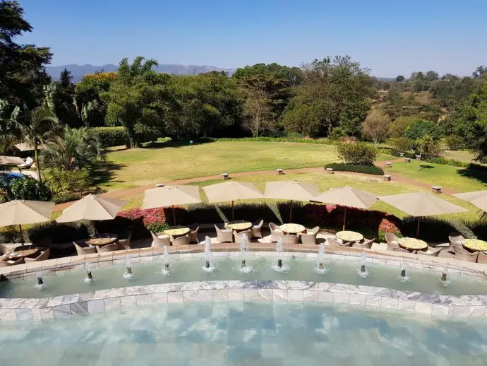 View from the bar at Hemingways Nairobi luxury hotel