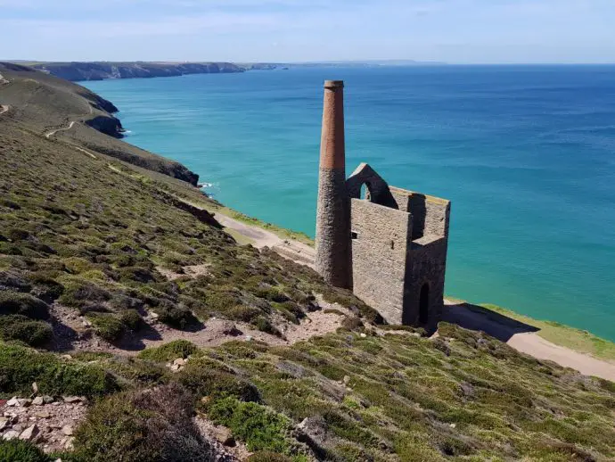 tin mine overlooking the sea