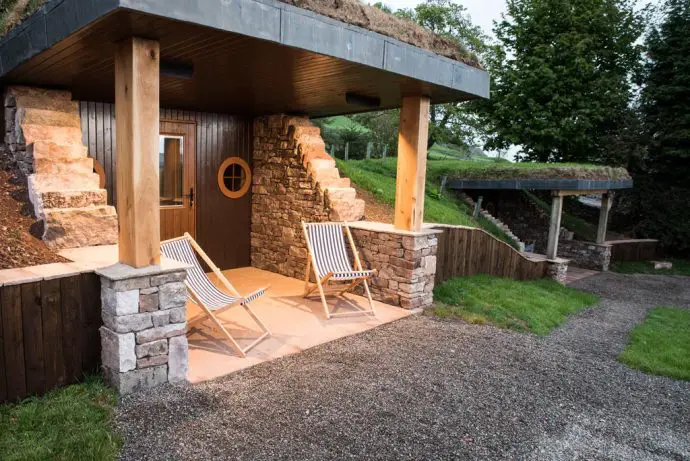 Hobbit Hole in the Lake District - glamping site door and entrance