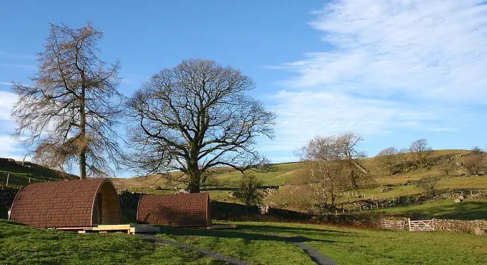 Glamping pod in a Lake District field