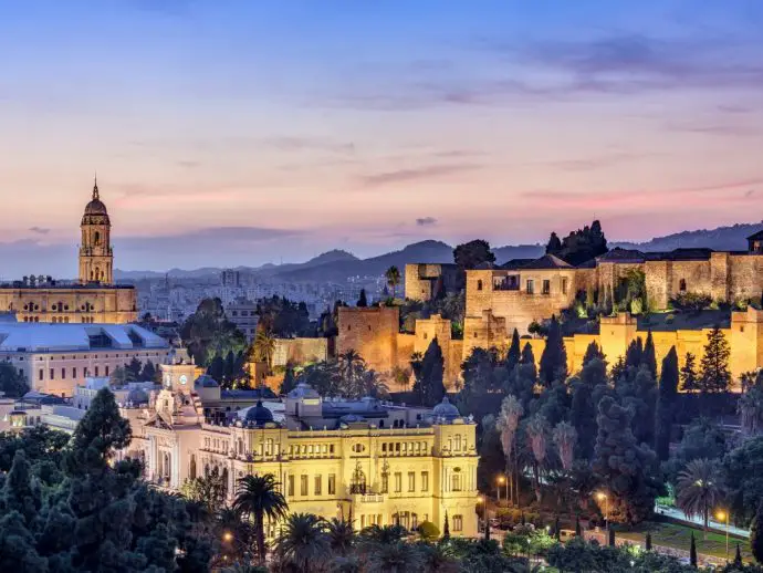 Granada or Seville: Malaga by night