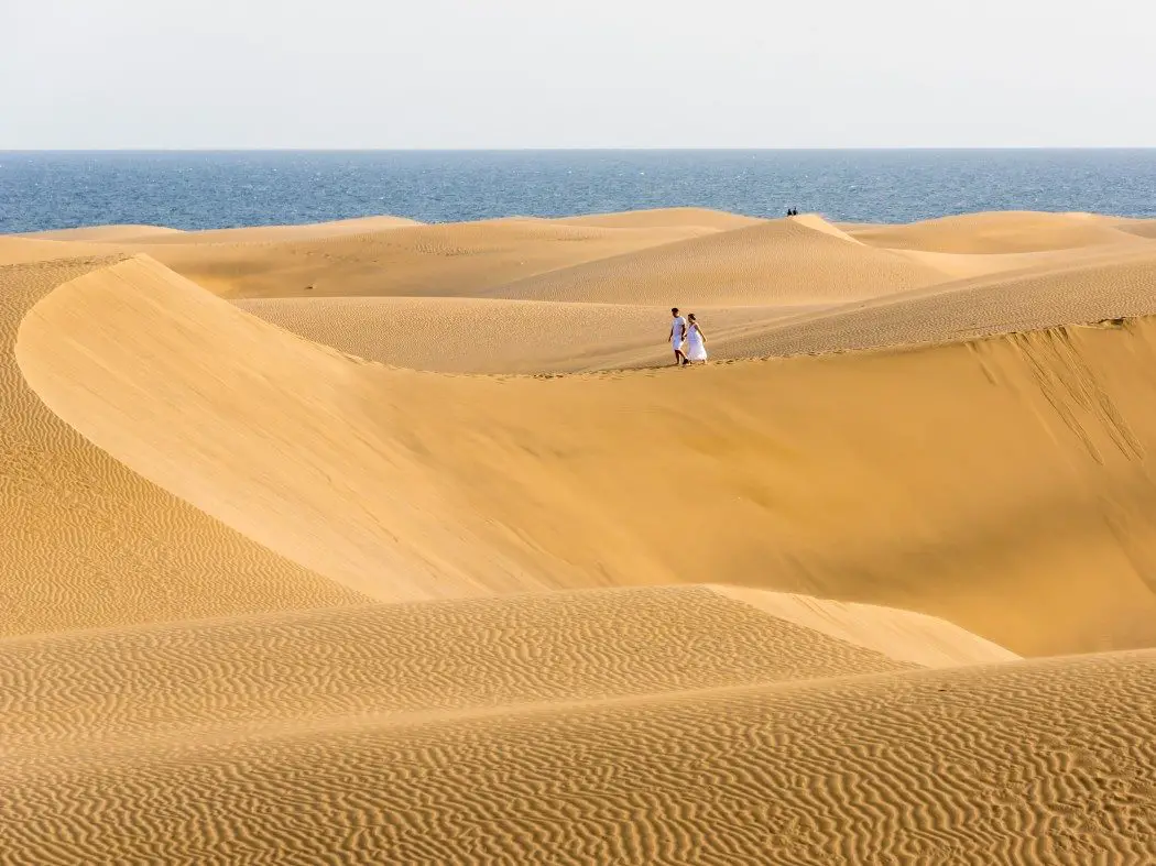 Maspalomas beach and sand dunes on Gran Canaria