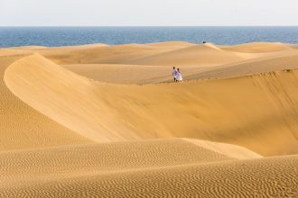 Maspalomas beach and sand dunes on Gran Canaria