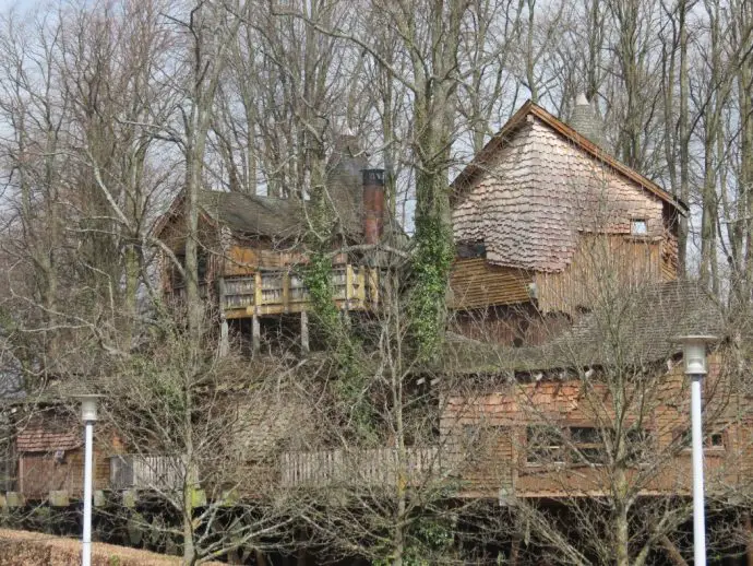 Large treehouse in the trees