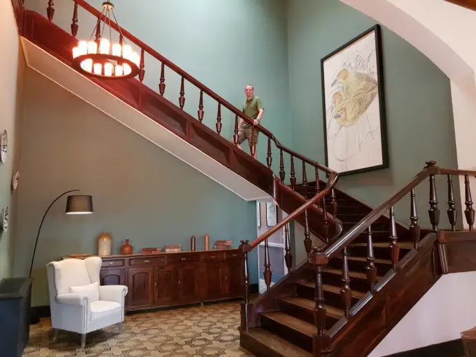 Entrance hall stairs - Review of a stay at Roça Sundy on Principe