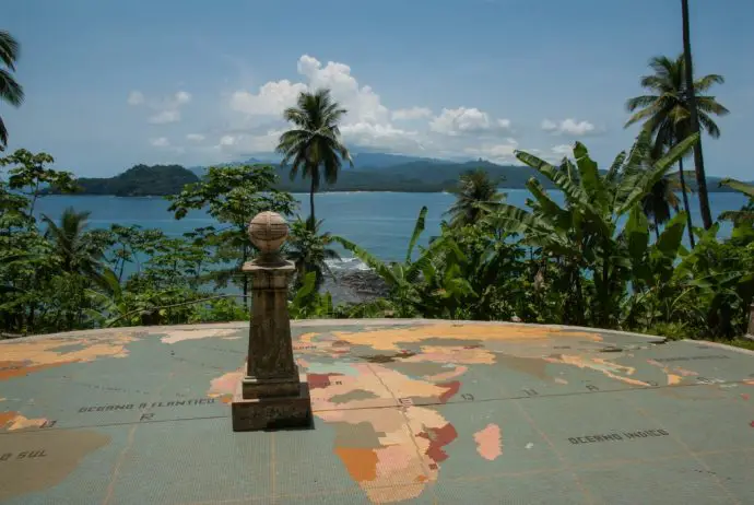 Floor map showing the equator - one of the best things to do on Sao Tome