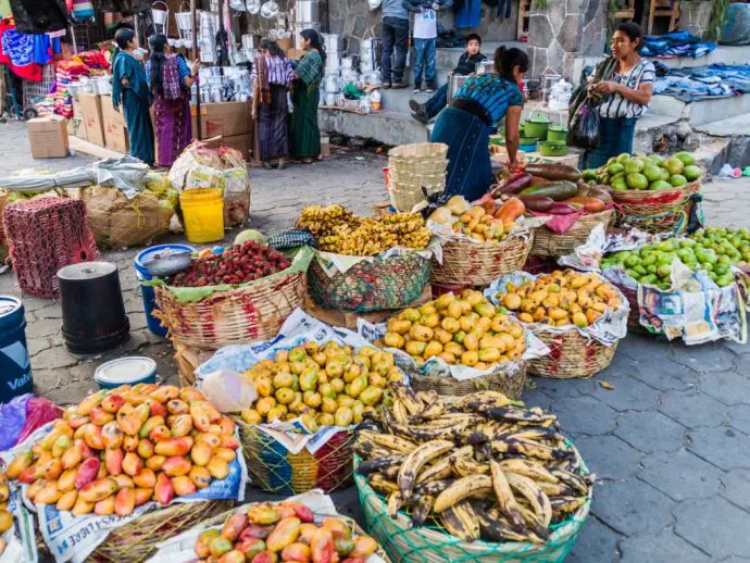 Market stalls in Santiago Atitlan, Guatemala
