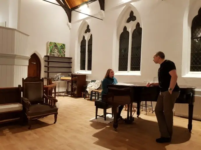 Piano in a chapel