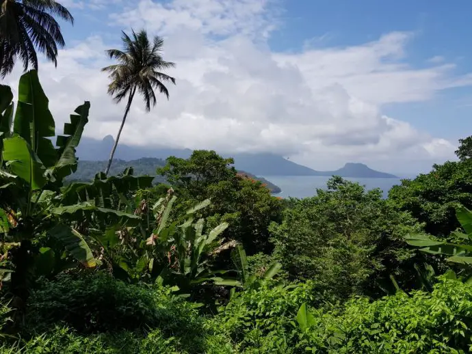 View of north Principe from cocoa plantation near Roca Sundy