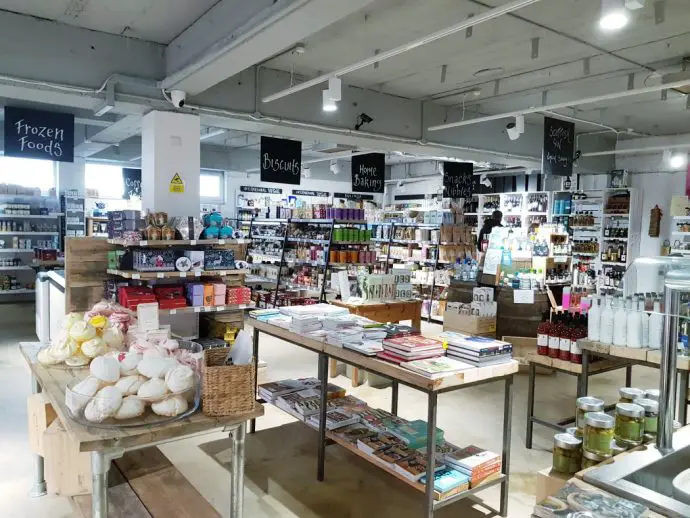 Crieff food hall interior with shelves of local produce - Crieff Food Hall - things to do in Crieff, Scotland