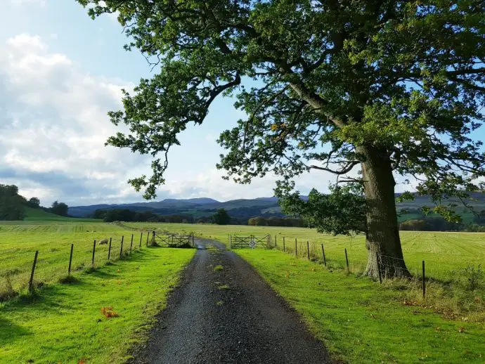 Entrance to the Monzie Estate near Crieff from East Gatehouse Lodge