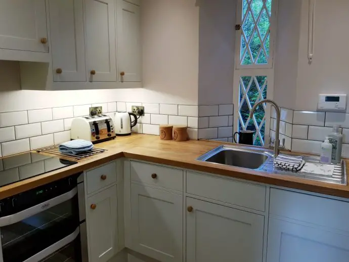 Modern kitchen at East Gatehouse Lodge, Monzie Estate, Crieff
