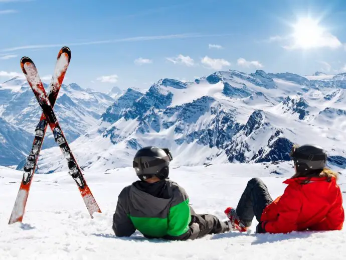 Skiing in the French Alps