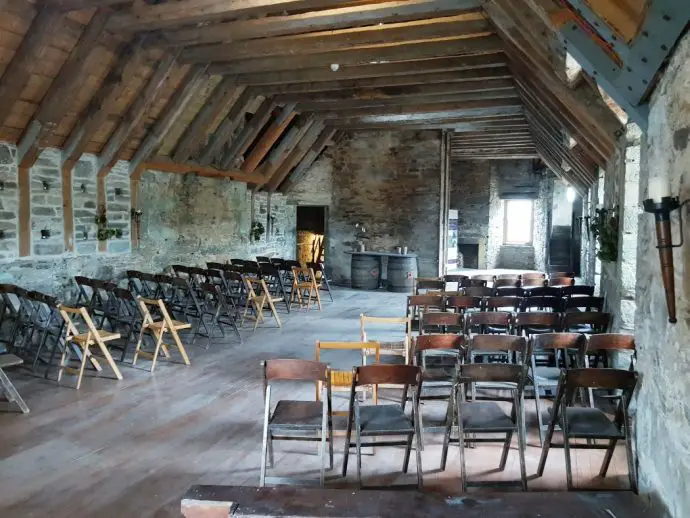 The great hall inside Menzies Castle, Scotland