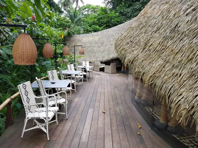 Entrance to Oca Sundy, the restaurant at Sundy Praia on Principe