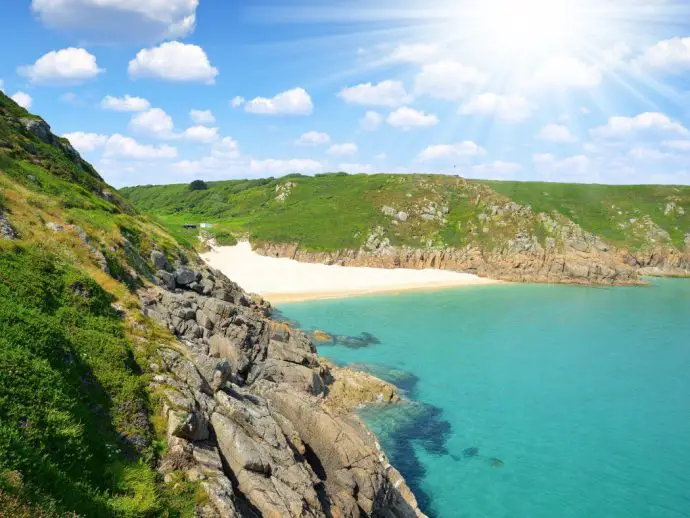 Porthcurno Beach in Cornwall