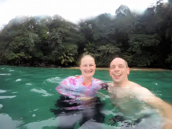 Swimming off Praia Branca on a Principe boat trip from Sundy Praia