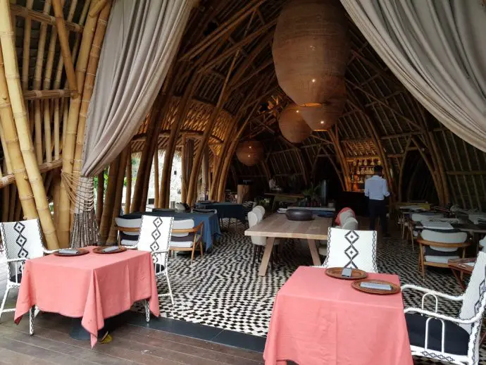 The bamboo Oca Sundy Restaurant - Review of Sundy Praia Luxury Beach Lodge on Principe
