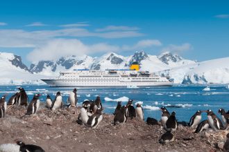 Cruise ship in Antarctica