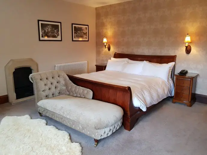 Bedroom in the Cardinal Suite at Stanbrook Abbey Hotel review