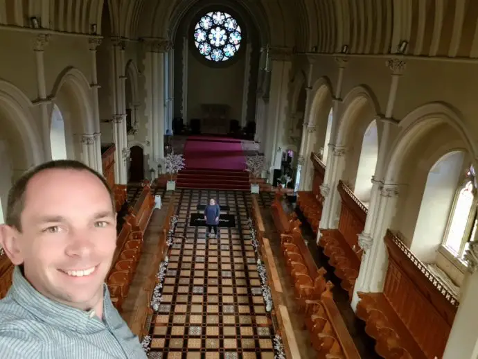 Inside the church at Stanbrook Abbey Hotel