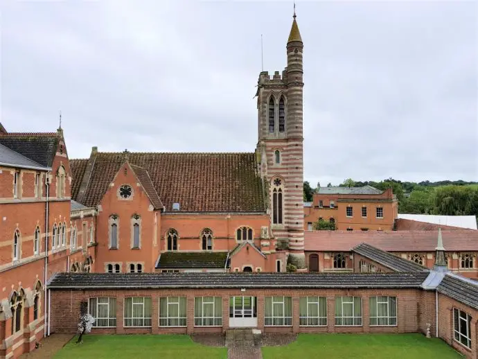 Stanbrook Abbey Hotel exterior and bell tower