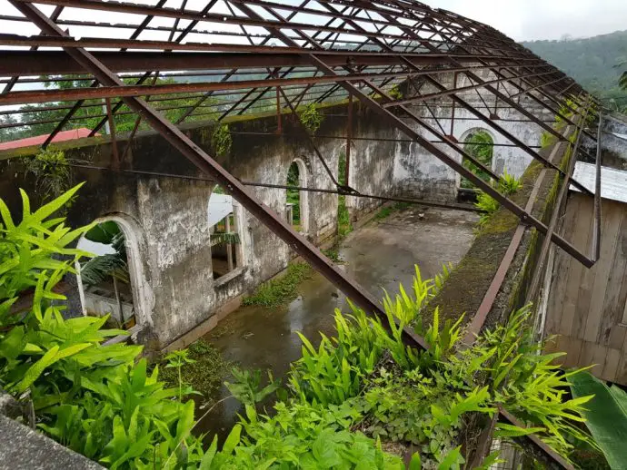 Abandoned building at Roca Agua Ize in Sao Tome