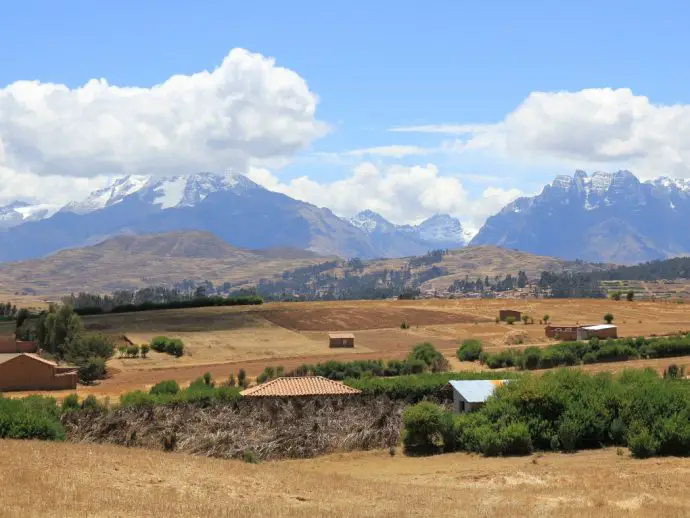 Driving between Cusco and Chinchero in Peru