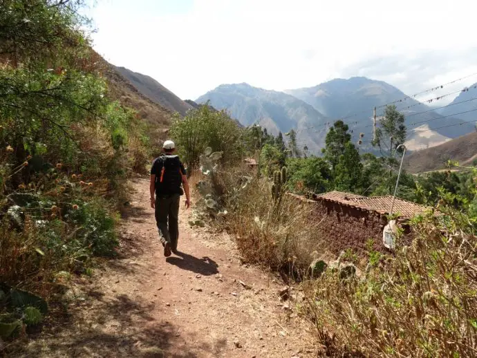 Nearly at the finish of the Chinchero to Urquillos hike in Peru