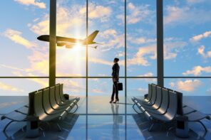 Business traveller in airport